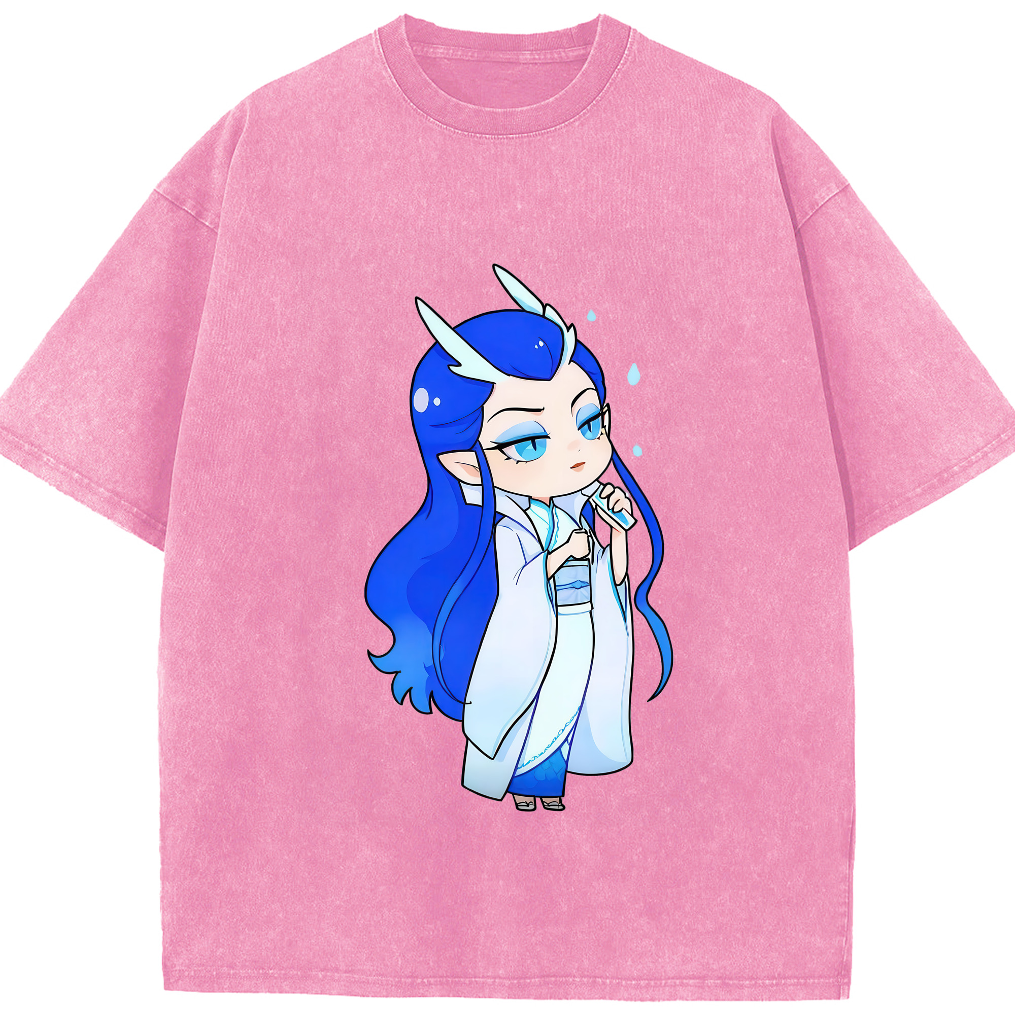 （画像用） Ne Zha 2 ナタ 魔童の大暴れ 綿100% ヴィンテージ風 半袖Tシャツ（フロントプリント）